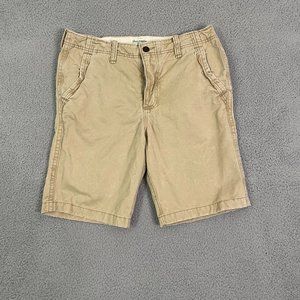 Ambercrombie & Fitch Shorts Mens 34 Tan Casual Button Fly Flat Front Chinos